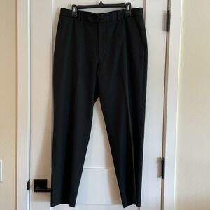 Mens Trousers 36 Waist 28 Leg Dress Suit Black Pin Stripe Pants Slacks‎ F&F